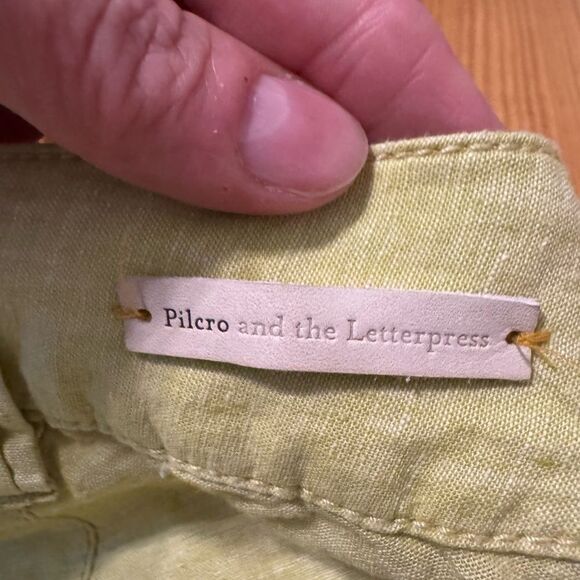 Pilcro and the Letterpress PILCRO Linen Blend Pants No 06 Light Green - Picture 11 of 12